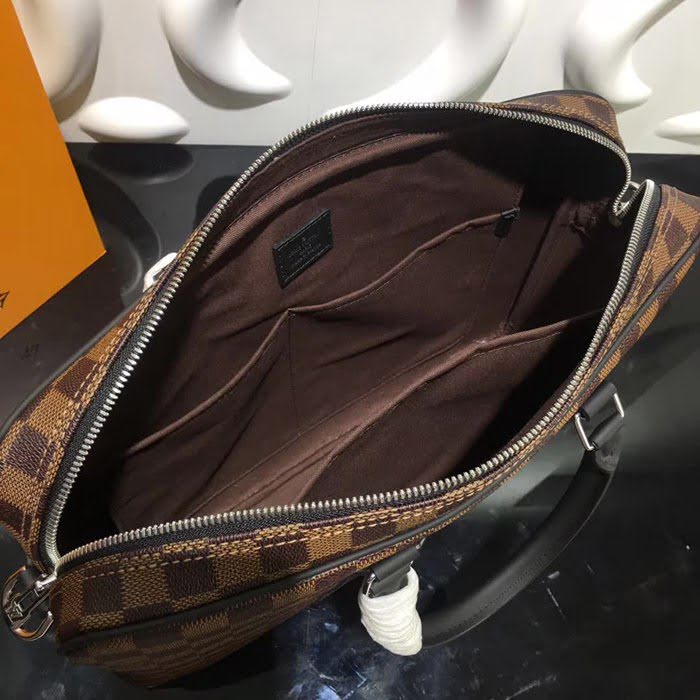路易威登LV頂級原單 41478 啡格 Damier Graphite格紋帆布小號公事包 YDH1275